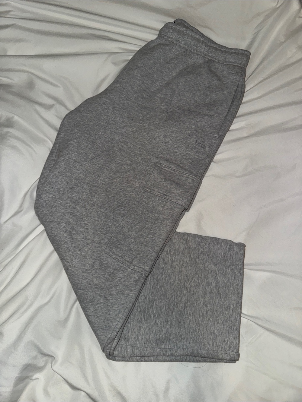 TNA Sweatfleece Cozy Fleece Mega Fit Gray Jogger Pants Size Large
